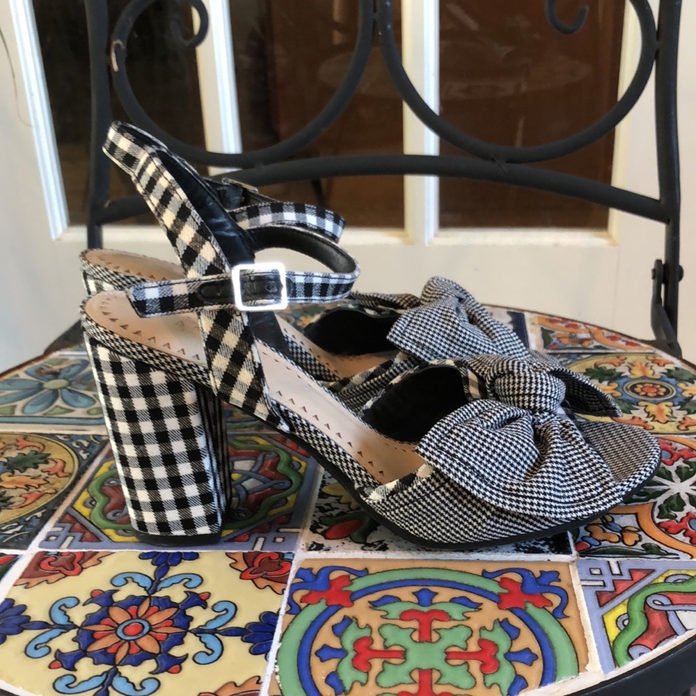 - Sam Edelman Circus black gingham heeled sandals - Picture 5 of 7